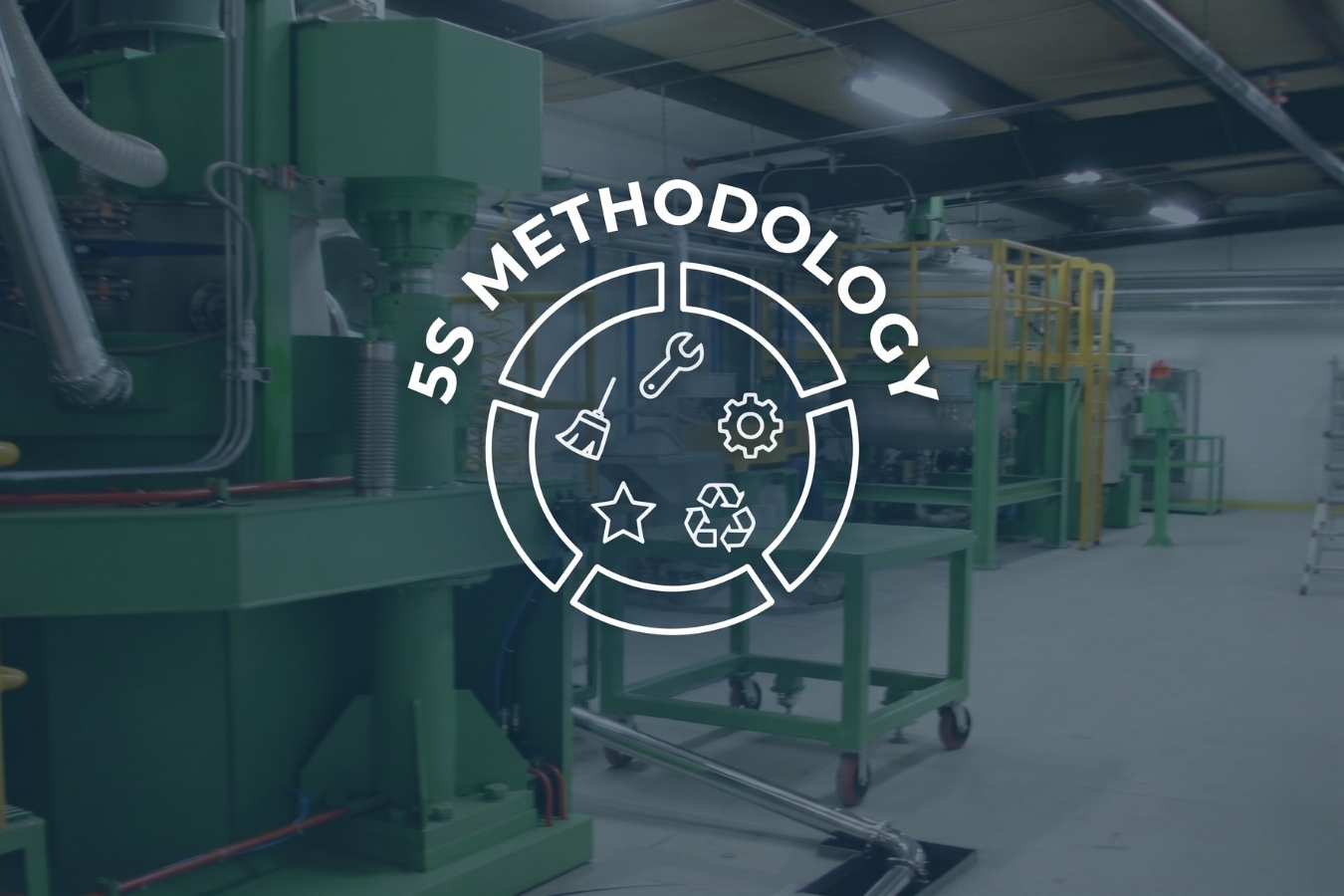 Marktec 5S Methodology graphic representing operational excellence in countertop adhesive manufacturing; focusing on workplace organization, efficiency, and safety for consistent product quality.